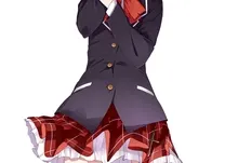 blue eyes school uniforms skirts eyepatch blue hair thigh highs seifuku simple background anime girl Art HD Wallpaper